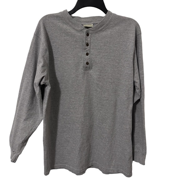 L.L. Bean Other - LL Bean Shirt Mens Size Large Gray henley Made USA vintage long Sleeve